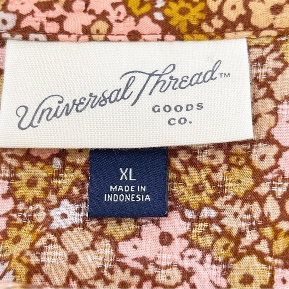 UNIVERSAL THREAD Women’s Orange Floral Long Sleeve Ruffle Midi Dress Size XL - Picture 10 of 11